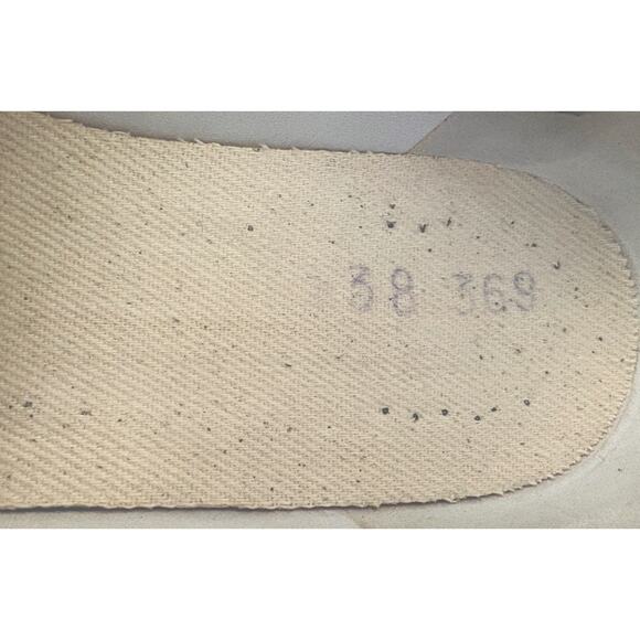 CHANEL CC Red Lambskin Leather Suede Tennis Sneakers Vintage Size 38 Logo EUC - Picture 12 of 16